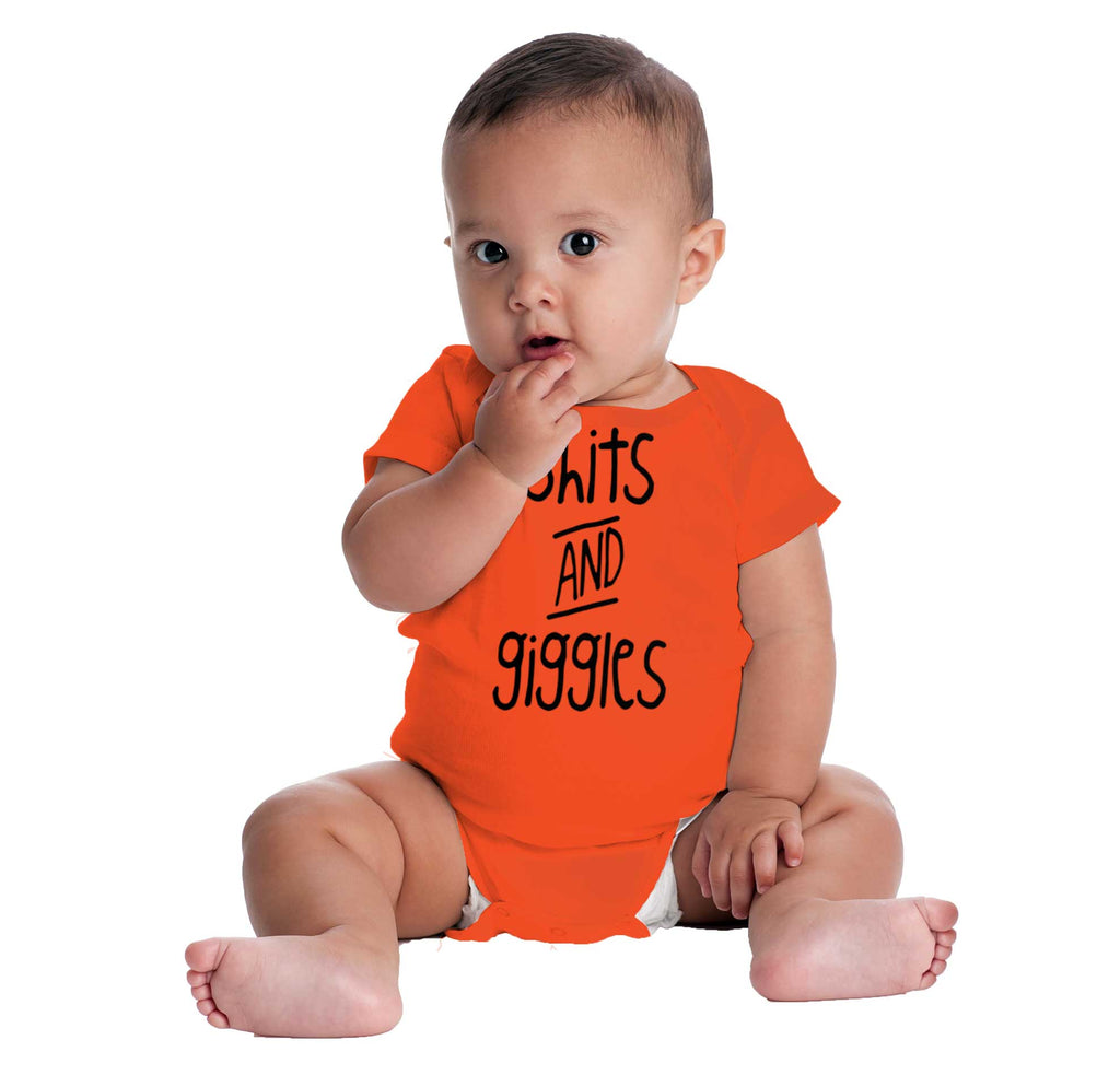 Shits and Giggles Romper Bodysuit-Direct To Garment Print-Brisco Baby