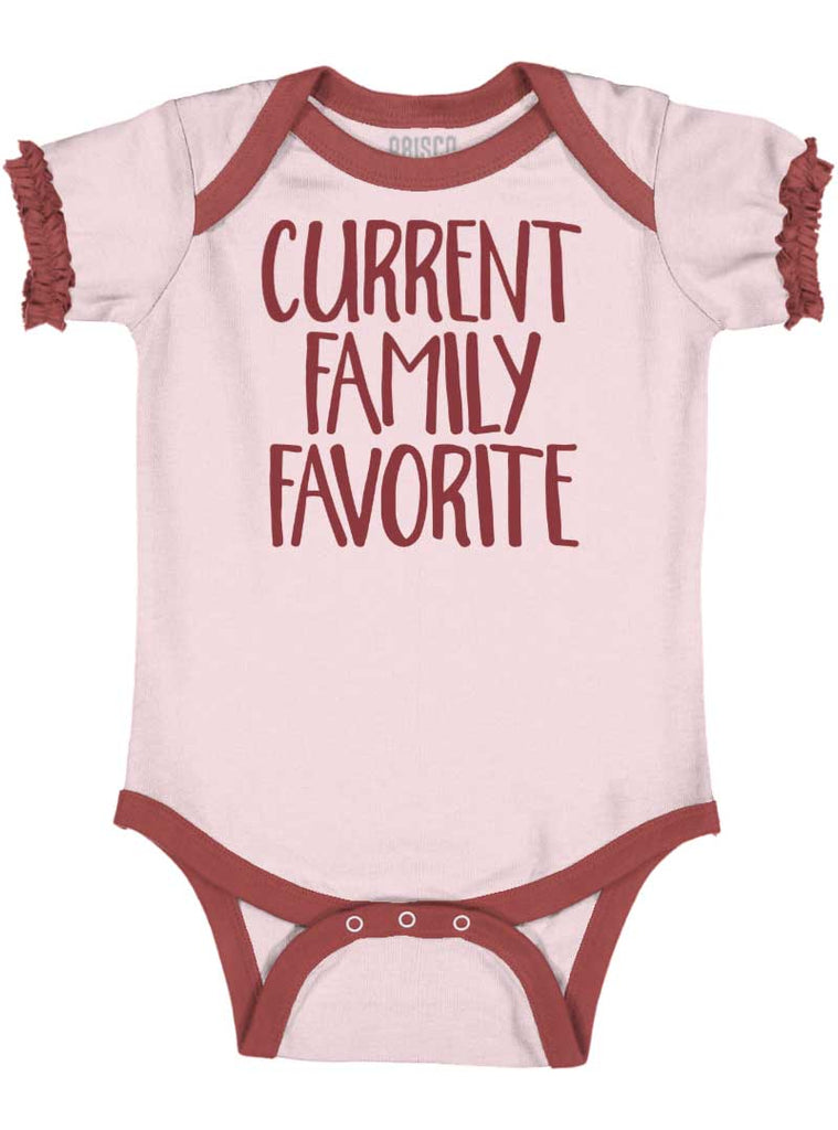 Family Favorite Baby Ruffled Trim Romper-Direct To Garment Print-Brisco Baby