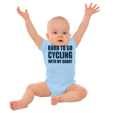 Cycling With Daddy Romper Bodysuit-Direct To Garment Print-Brisco Baby