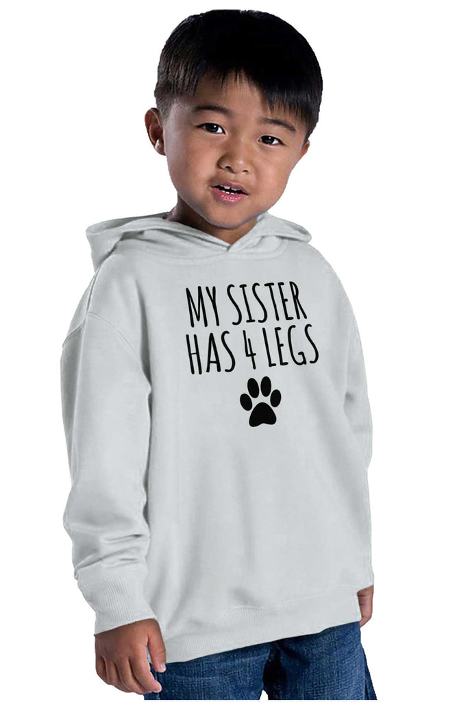 Sister has 4 legs Toddler Pullover Hoodie-Direct To Garment Print-Brisco Baby
