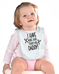 More Hair Than Daddy Infant Baby Bib-Direct To Garment Print-Brisco Baby