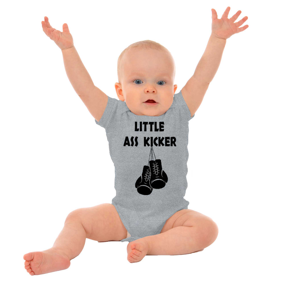 Little Ass Kicker Romper Bodysuit-Direct To Garment Print-Brisco Baby