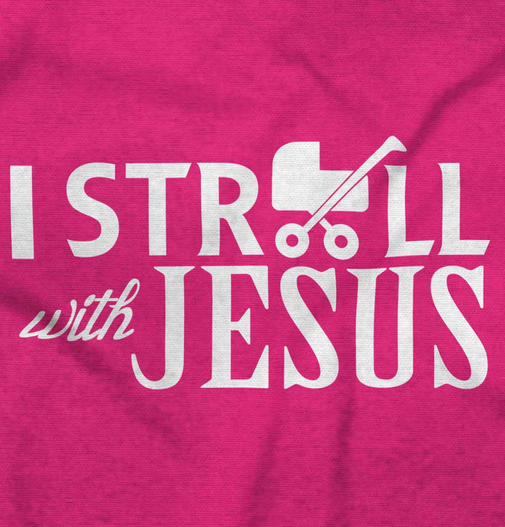 Stroll With Jesus Toddler Ruffle Bottom Tee-Direct To Garment Print-Brisco Baby