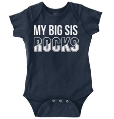 My Big Sis Rocks Romper Bodysuit-Direct To Garment Print-Brisco Baby