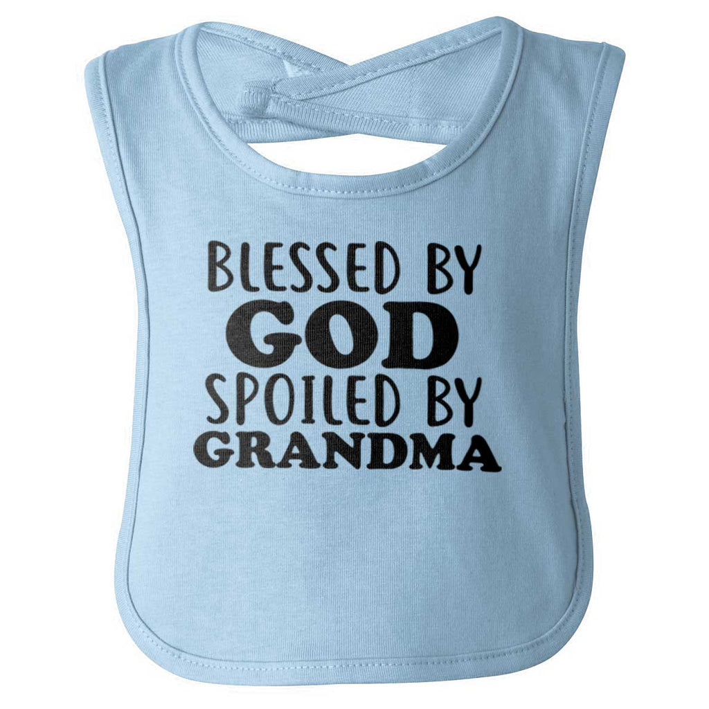 Blessed By God Spoiled By Grandma Infant Baby Bib-Direct To Garment Print-Brisco Baby