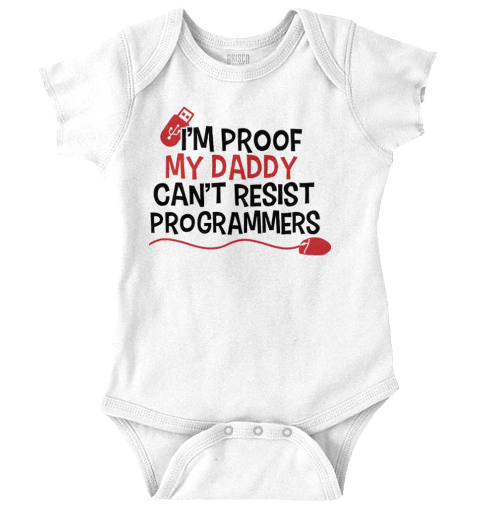 Cant Resist Programmers Romper Bodysuit-Direct To Garment Print-Brisco Baby