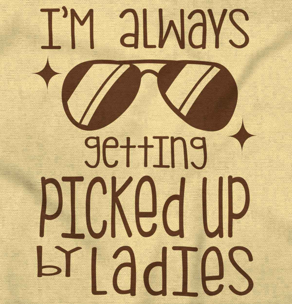 Picked Up By Ladies Romper Bodysuit-Direct To Garment Print-Brisco Baby