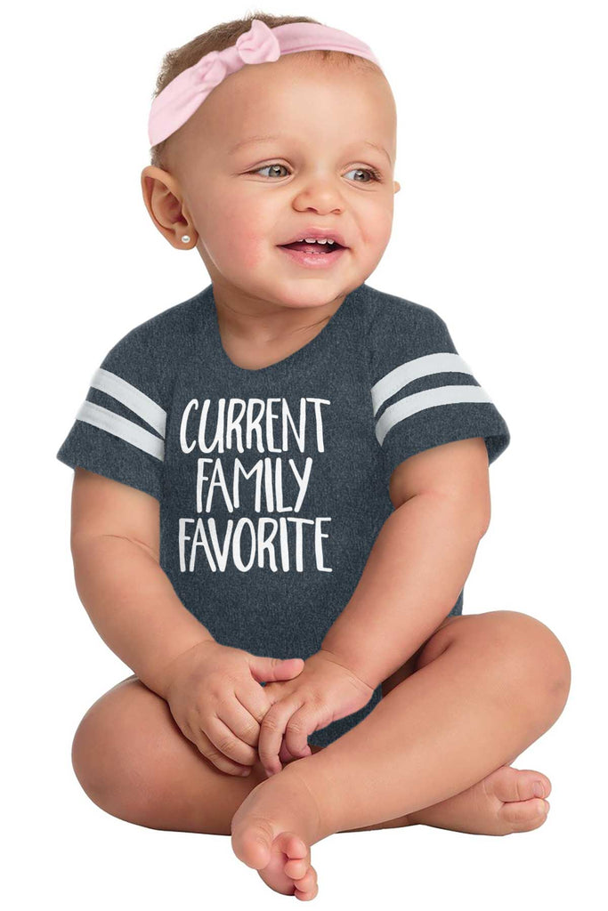 Family Favorite Football Romper Bodysuit-Direct To Garment Print-Brisco Baby
