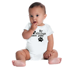 Siblings have paws Romper Bodysuit-Direct To Garment Print-Brisco Baby