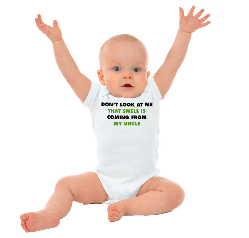 Don't Look Uncle Smells Romper Bodysuit-Direct To Garment Print-Brisco Baby