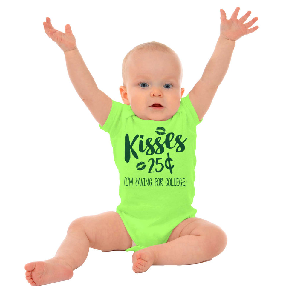 Kisses 25 Cents Romper Bodysuit-Direct To Garment Print-Brisco Baby