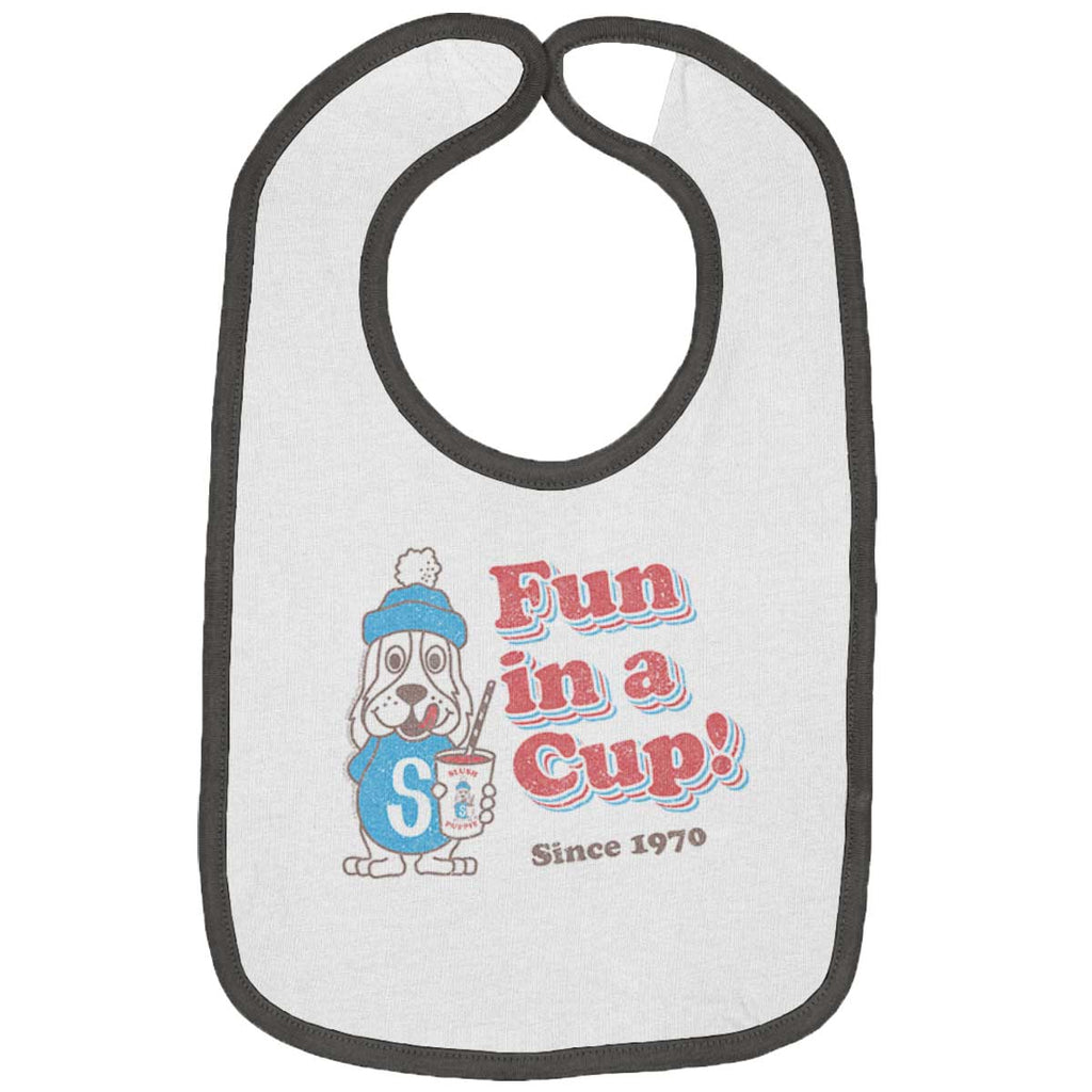 Fun In A Cup Trimmed Colored Velcro Bib-Direct To Garment Print-Brisco Baby