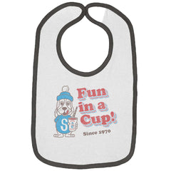 Fun In A Cup Trimmed Colored Velcro Bib-Direct To Garment Print-Brisco Baby