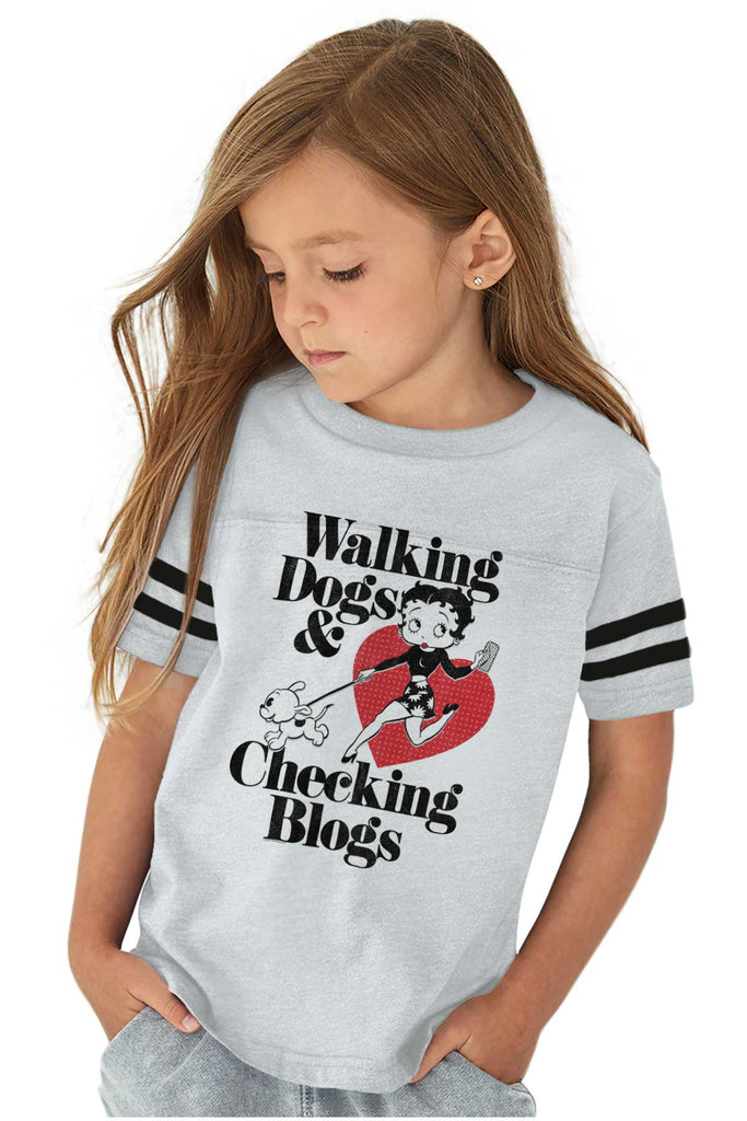 Walking Dogs Toddler Football Jersey Tee-Direct To Garment Print-Brisco Baby