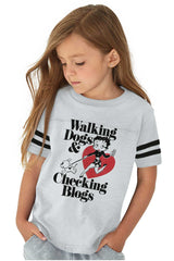 Walking Dogs Toddler Football Jersey Tee-Direct To Garment Print-Brisco Baby
