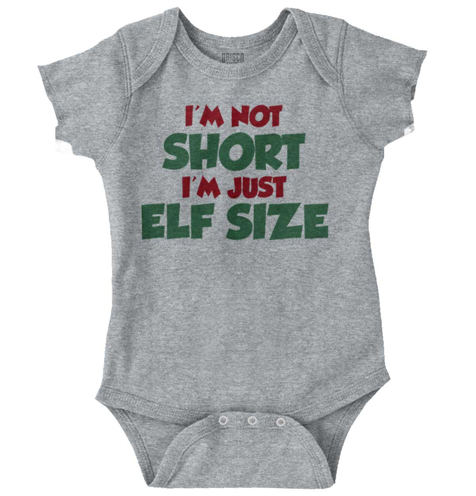 Not Short Elf Size Romper Bodysuit-Direct To Garment Print-Brisco Baby
