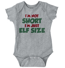 Not Short Elf Size Romper Bodysuit-Direct To Garment Print-Brisco Baby