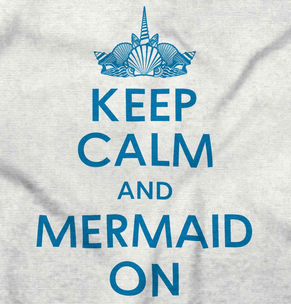 Keep Calm Mermaid On Infant Baby Bib-Direct To Garment Print-Brisco Baby