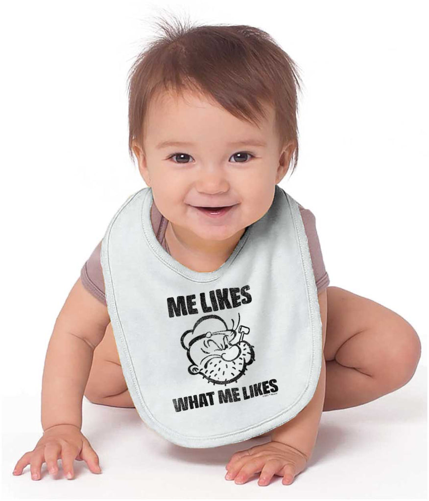 What Me Likes Infant Baby Bib-Direct To Garment Print-Brisco Baby