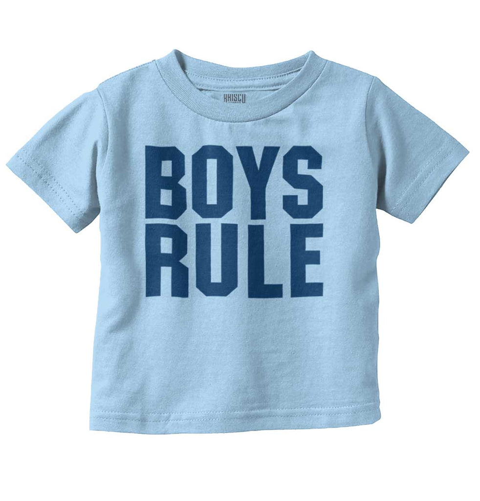 Boys Rule Infant Toddler T Shirt-Direct To Garment Print-Brisco Baby