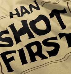 Han Shot First Romper Bodysuit-Direct To Garment Print-Brisco Baby