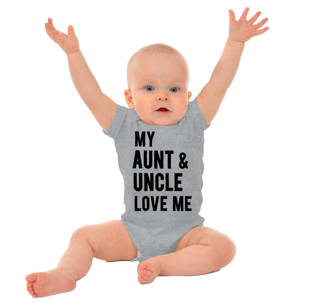 Aunt And Uncle Love Me Romper Bodysuit-Direct To Garment Print-Brisco Baby