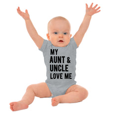 Aunt And Uncle Love Me Romper Bodysuit-Direct To Garment Print-Brisco Baby