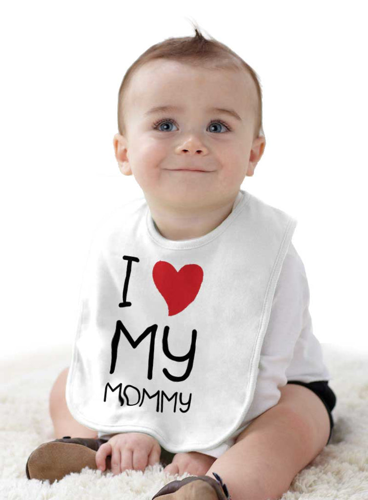 Love My Mommy Infant Baby Bib-Direct To Garment Print-Brisco Baby