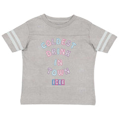 Coldest Drink In Town Toddler Football Jersey Tee-Direct To Garment Print-Brisco Baby