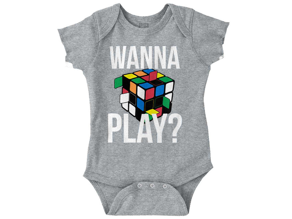 Wanna Play Rubik's Romper Bodysuit-Direct To Garment Print-Brisco Baby