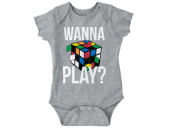 Wanna Play Rubik's Romper Bodysuit-Direct To Garment Print-Brisco Baby