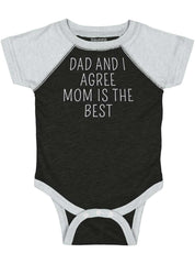 Mom Is Best Raglan Romper Bodysuit-Direct To Garment Print-Brisco Baby