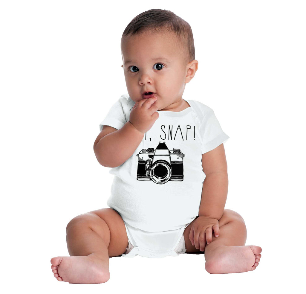 Oh Snap Camera Romper Bodysuit-Direct To Garment Print-Brisco Baby