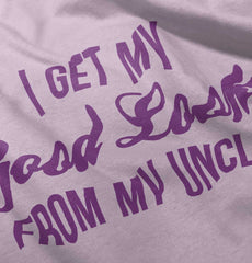 Good Looks From Uncle Infant Toddler T Shirt-Direct To Garment Print-Brisco Baby