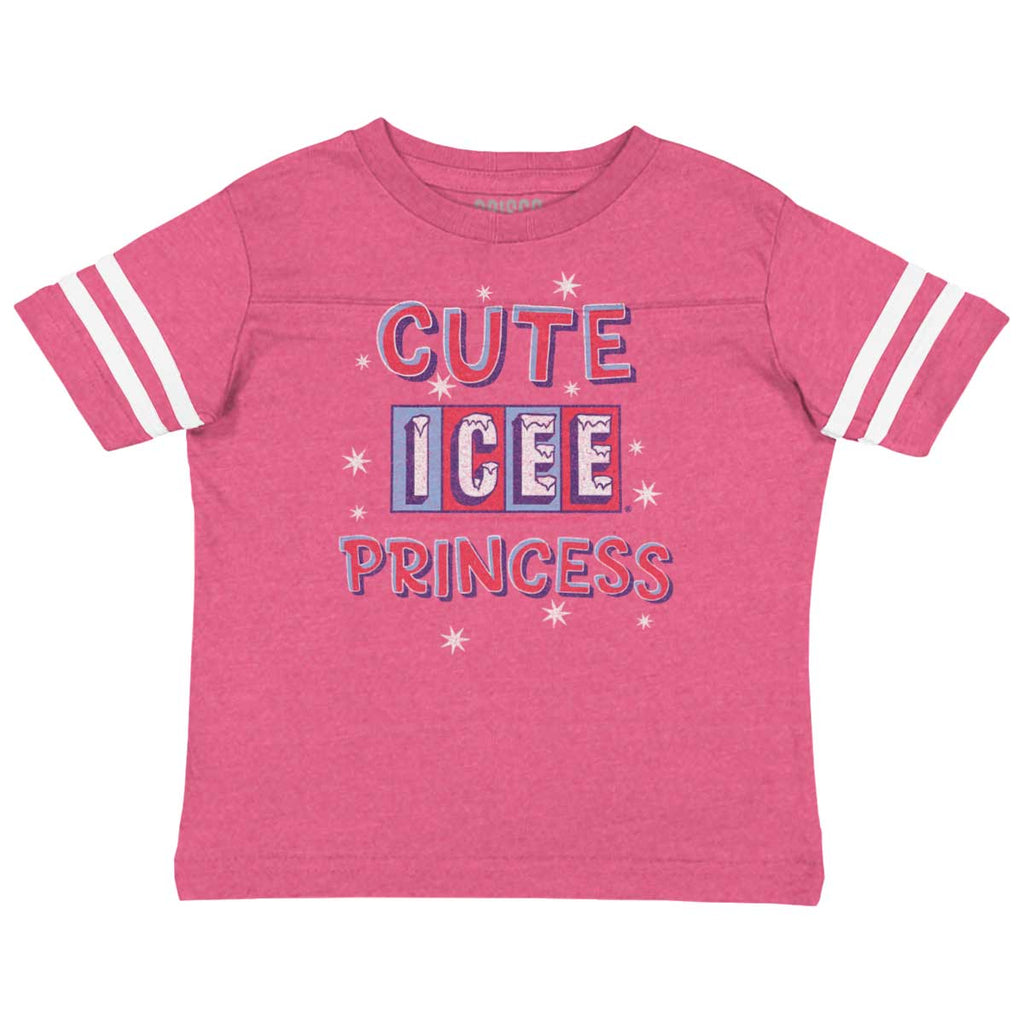 Icee Princess Toddler Football Jersey Tee-Direct To Garment Print-Brisco Baby