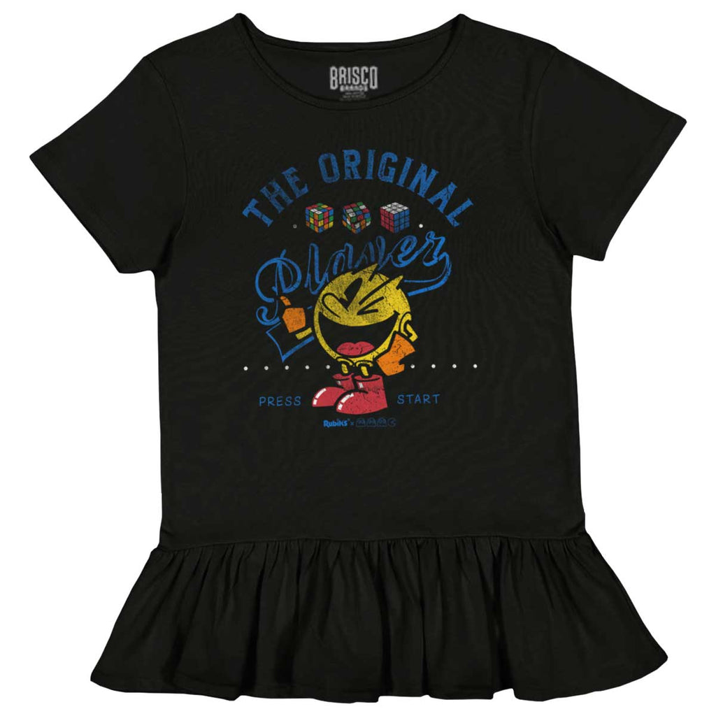The Original Player Toddler Ruffle Bottom Tee-Direct To Garment Print-Brisco Baby