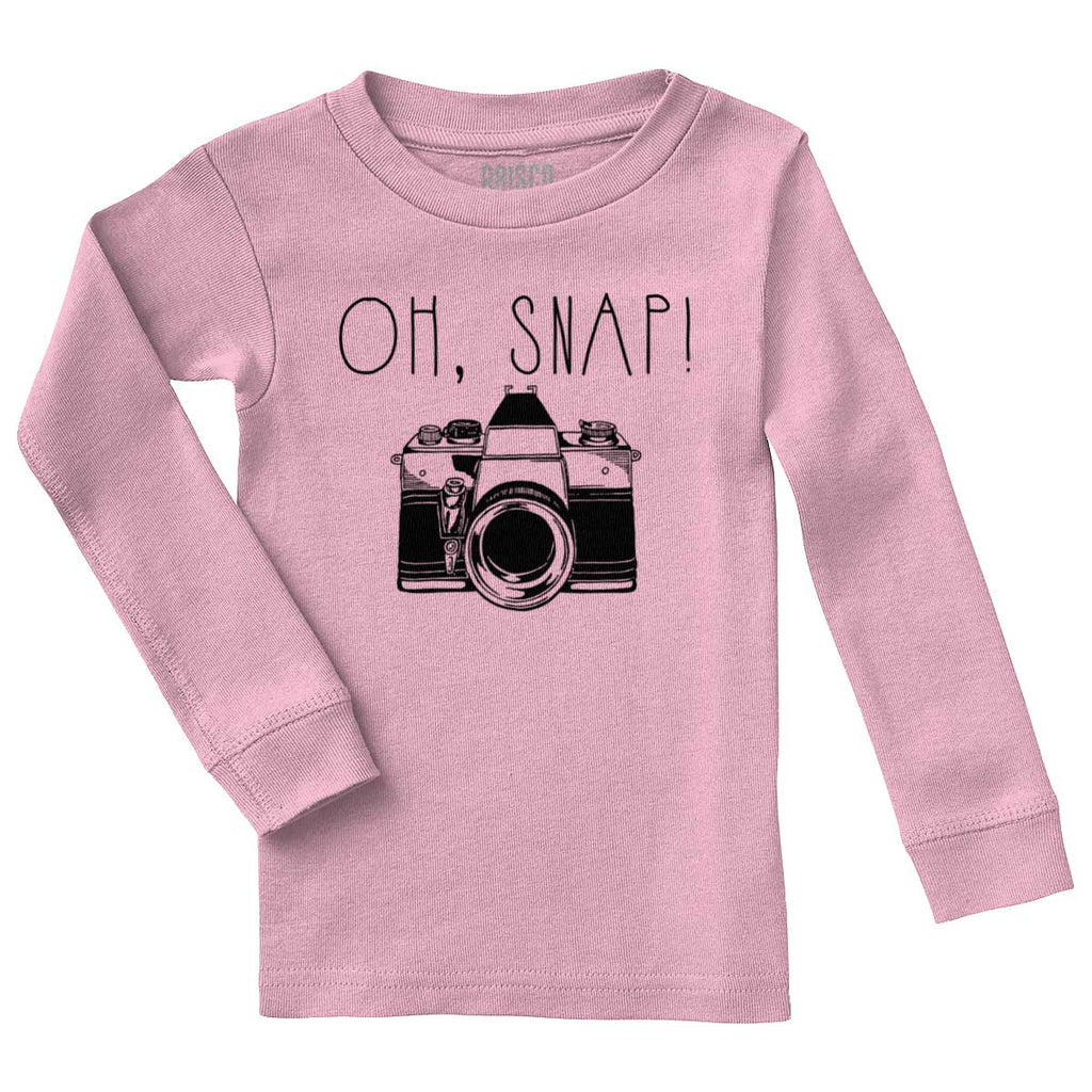 Oh Snap Camera Solid Baby Pajama Top-Direct To Garment Print-Brisco Baby