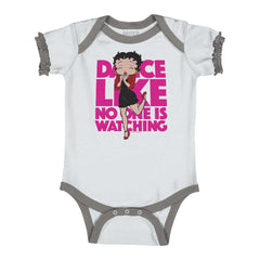 Dancing Betty Baby Ruffled Trim Romper-Direct To Garment Print-Brisco Baby