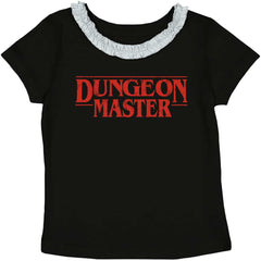 Dungeon Masters TV Show Nerd Toddler Ruffled Trim T-Shirt-Direct To Garment Print-Brisco Baby