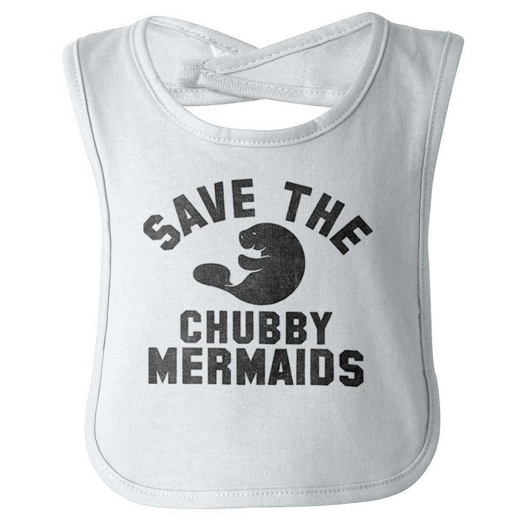 Chubby Mermaid Infant Baby Bib-Direct To Garment Print-Brisco Baby
