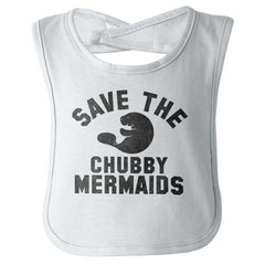 Chubby Mermaid Infant Baby Bib-Direct To Garment Print-Brisco Baby