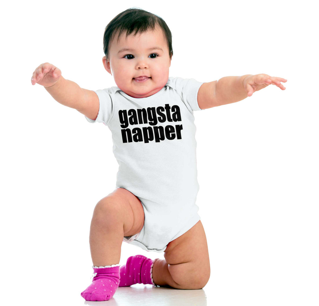 Gangsta Napper Romper Bodysuit-Direct To Garment Print-Brisco Baby