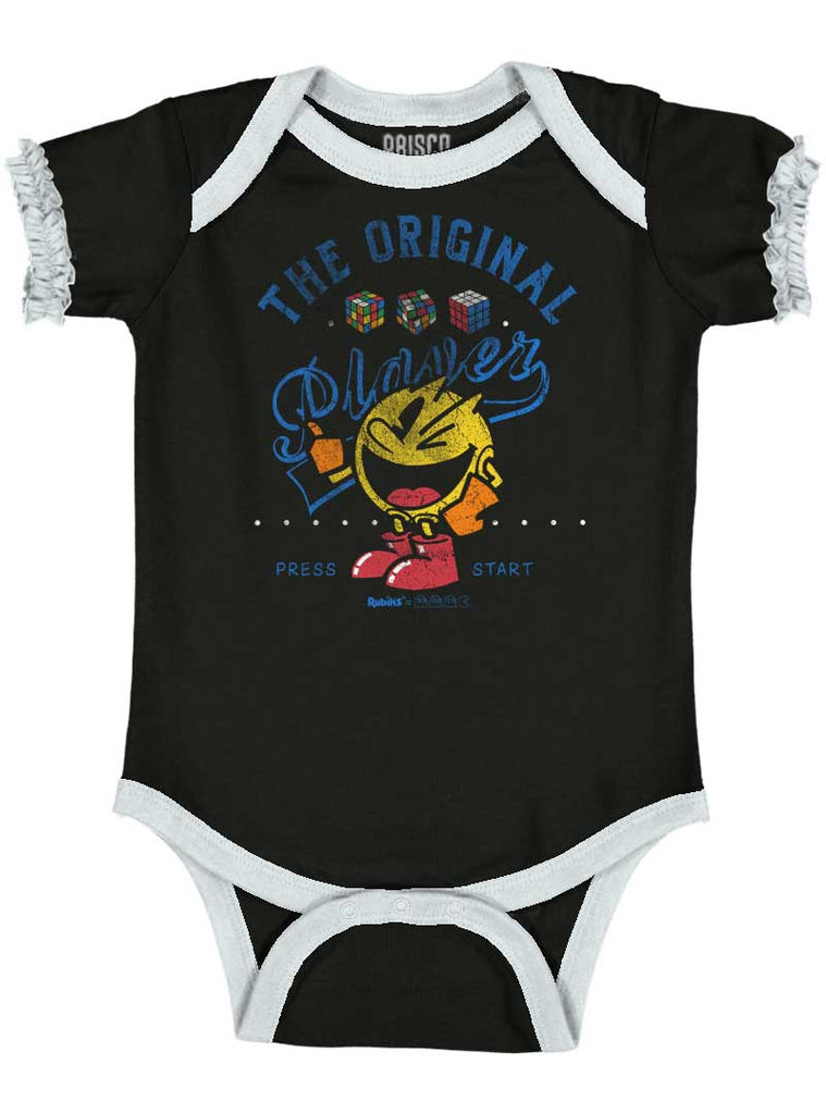 The Original Player Baby Ruffled Trim Romper-Direct To Garment Print-Brisco Baby