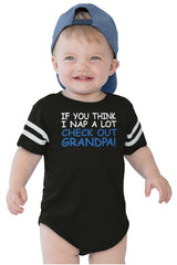Check Out Grandpa Football Romper Bodysuit-Direct To Garment Print-Brisco Baby