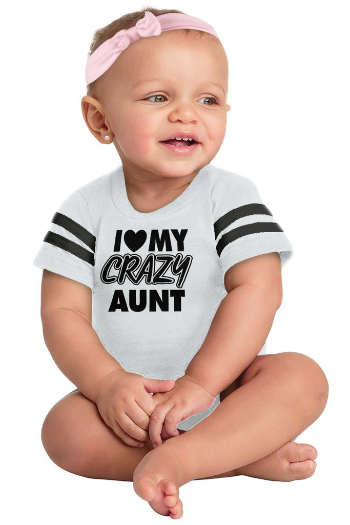 Crazy Aunt Football Romper Bodysuit-Direct To Garment Print-Brisco Baby