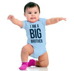 I Am A Big Brother Romper Bodysuit-Direct To Garment Print-Brisco Baby