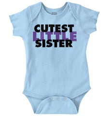 Cutest Little Sister Romper Bodysuit-Direct To Garment Print-Brisco Baby