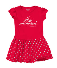 He Answered Baby Polka Dot Skirt Dress-Direct To Garment Print-Brisco Baby