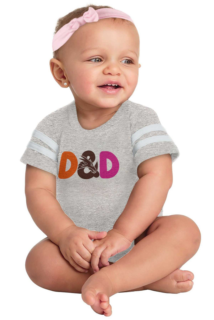Dungeons Fantasy Tabletop Gamer Football Romper Bodysuit-Direct To Garment Print-Brisco Baby