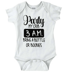 Party At My Crib Romper Bodysuit-Direct To Garment Print-Brisco Baby